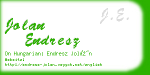 jolan endresz business card